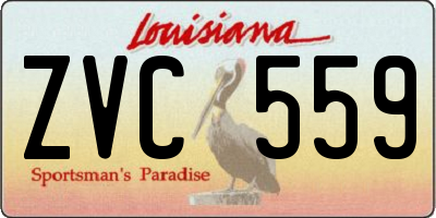 LA license plate ZVC559