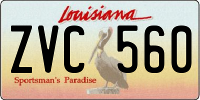 LA license plate ZVC560