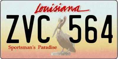 LA license plate ZVC564