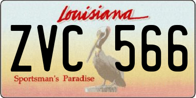 LA license plate ZVC566