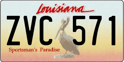 LA license plate ZVC571