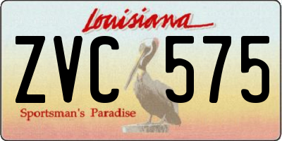 LA license plate ZVC575