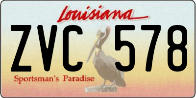 LA license plate ZVC578