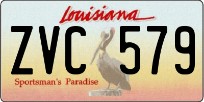 LA license plate ZVC579