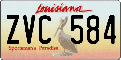 LA license plate ZVC584