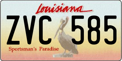 LA license plate ZVC585