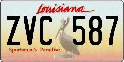 LA license plate ZVC587