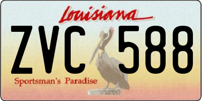 LA license plate ZVC588