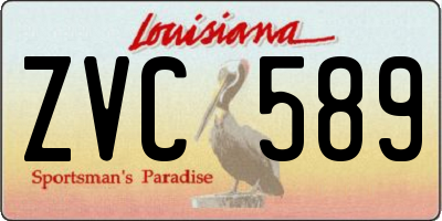 LA license plate ZVC589