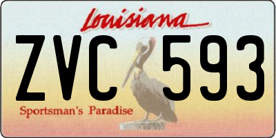 LA license plate ZVC593