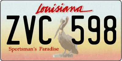 LA license plate ZVC598