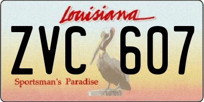 LA license plate ZVC607