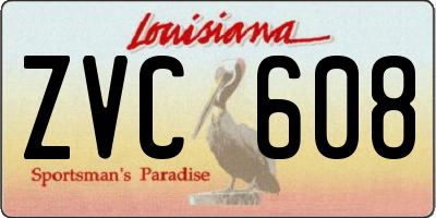 LA license plate ZVC608