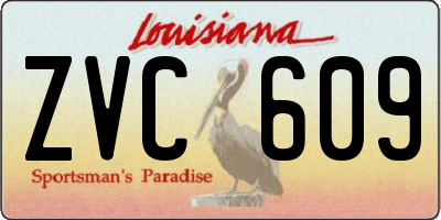 LA license plate ZVC609