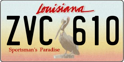 LA license plate ZVC610