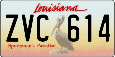 LA license plate ZVC614