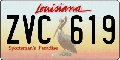 LA license plate ZVC619