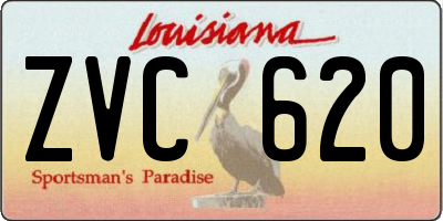 LA license plate ZVC620