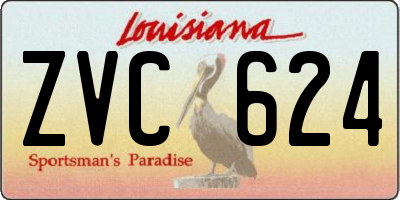 LA license plate ZVC624