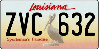 LA license plate ZVC632