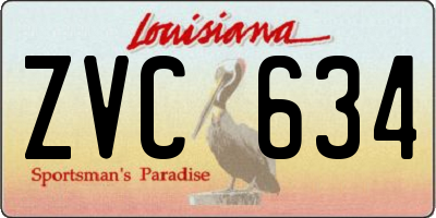 LA license plate ZVC634