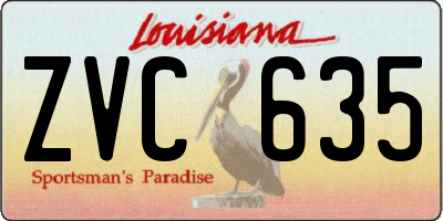 LA license plate ZVC635