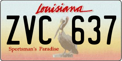 LA license plate ZVC637