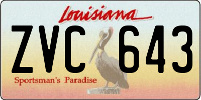 LA license plate ZVC643