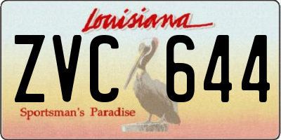 LA license plate ZVC644