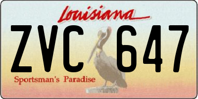 LA license plate ZVC647