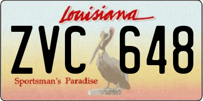 LA license plate ZVC648