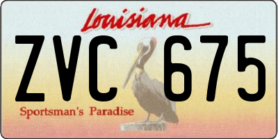 LA license plate ZVC675