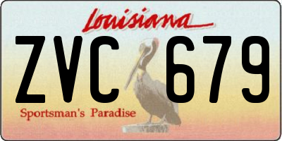 LA license plate ZVC679