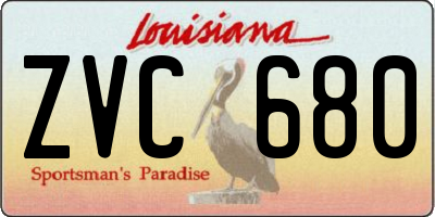 LA license plate ZVC680