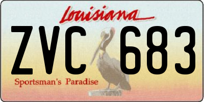 LA license plate ZVC683