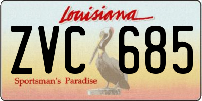 LA license plate ZVC685