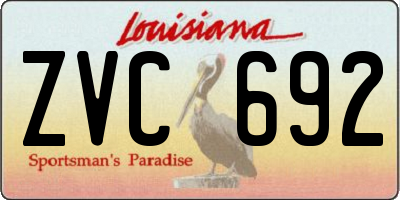 LA license plate ZVC692