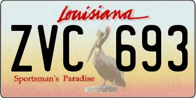 LA license plate ZVC693