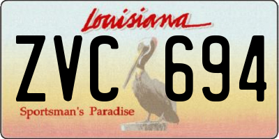 LA license plate ZVC694