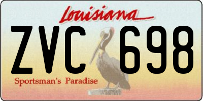LA license plate ZVC698