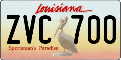 LA license plate ZVC700