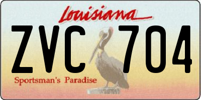 LA license plate ZVC704