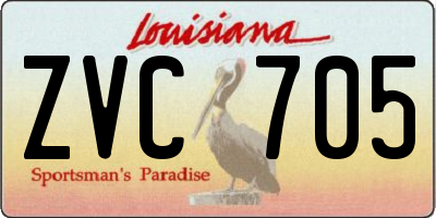 LA license plate ZVC705