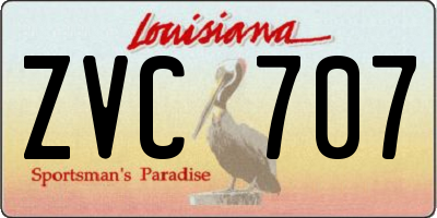 LA license plate ZVC707