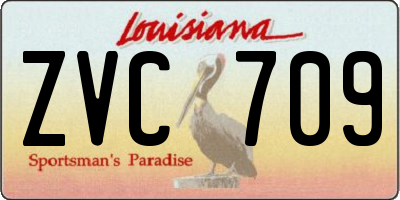 LA license plate ZVC709