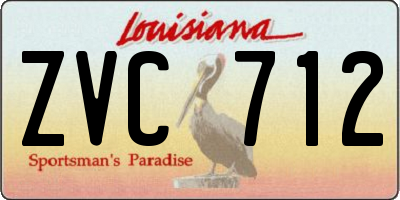 LA license plate ZVC712