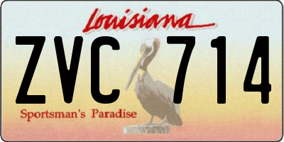 LA license plate ZVC714