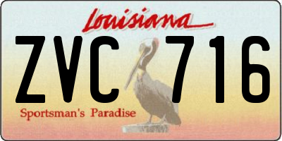 LA license plate ZVC716