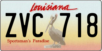 LA license plate ZVC718