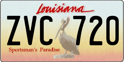 LA license plate ZVC720